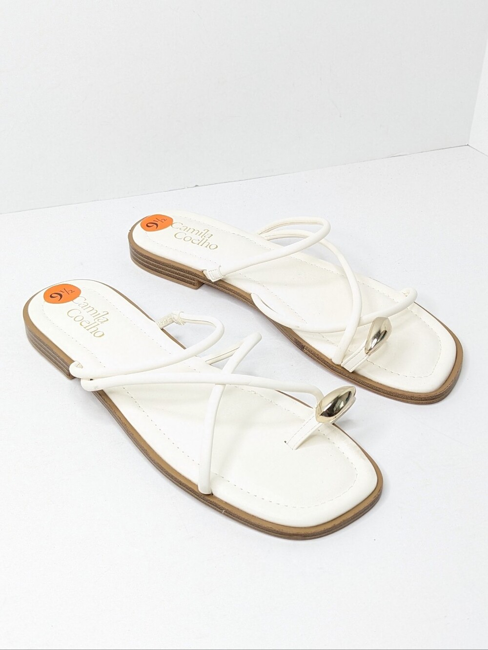 Camila Coehlo Venue Toe Ring Strappy Sandals, White, Women's 9.5